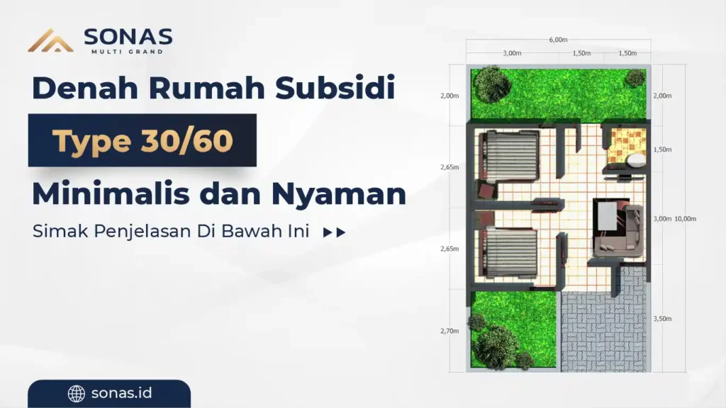Denah Rumah Subsidi Type 3060, Minimalis dan Nyaman