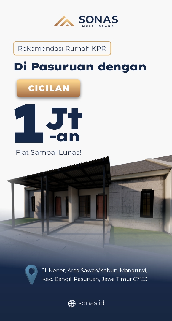 Rekomendasi Rumah KPR Terpercaya Di Pasuruan dengan Cicilan Hanya 1 Jutaan